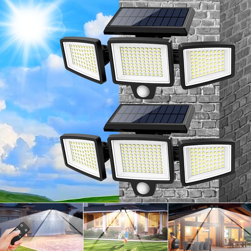 Lámpara Solar LED Triple Cabezal con Sensor Inteligente