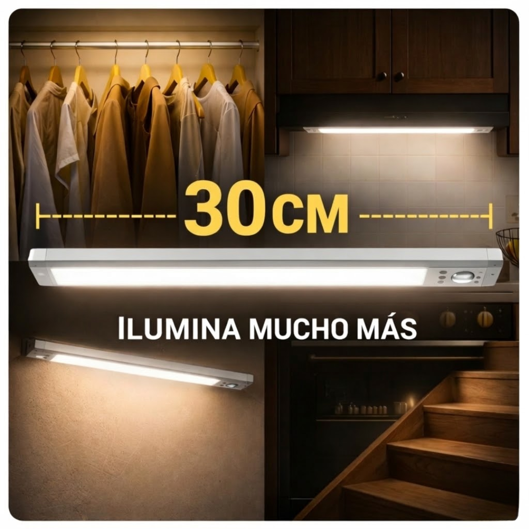 BARRA LED CON SENSOR DE MOVIMIENTO AUTOMÁTICO 30CM