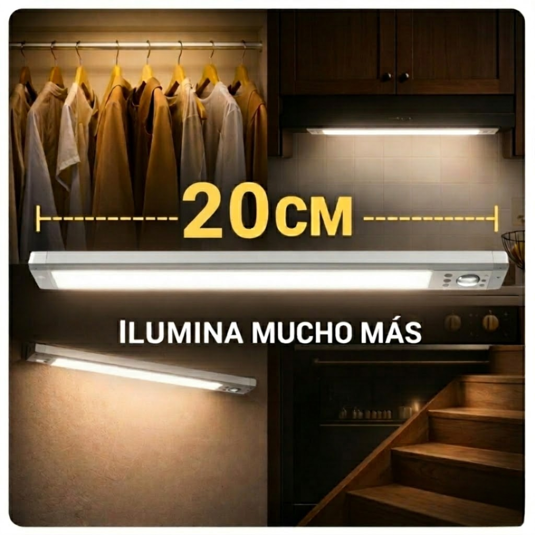 BARRA LED CON SENSOR DE MOVIMIENTO AUTOMÁTICO 20CM