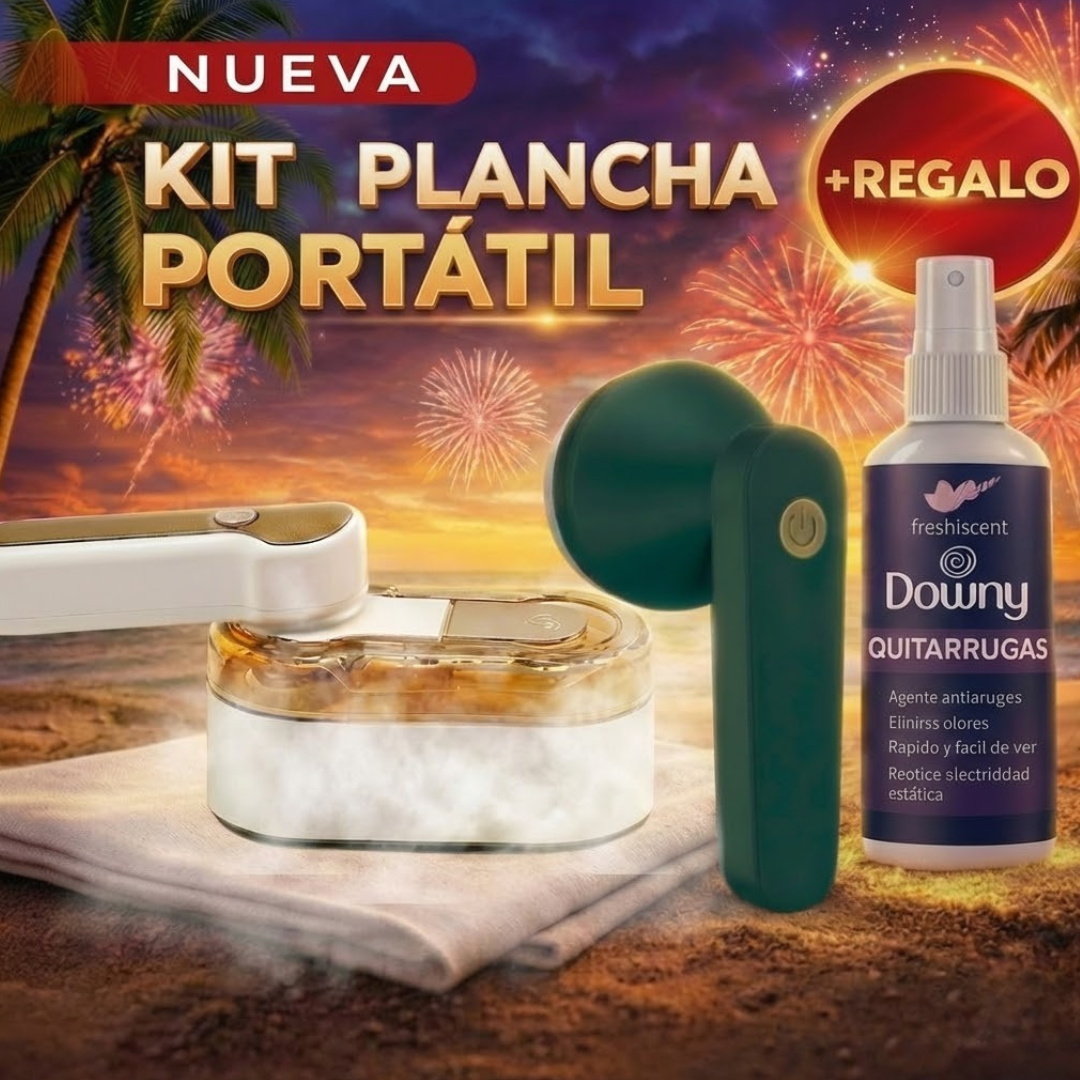 Kit Plancha Portátil + Removedor de Pelusa + Spray Antiarrugas